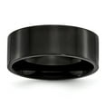 thumbnail image 1 of Stainless Steel 8mm Black Ip-plated Polished Flat Band Ring - Size 12, 1 of 2