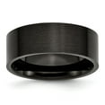 thumbnail image 1 of Stainless Steel 8mm Men's Black IP-plated Matte Brushed Finish Flat Plain Classic Wedding Band Ring Size 10.5, 1 of 7