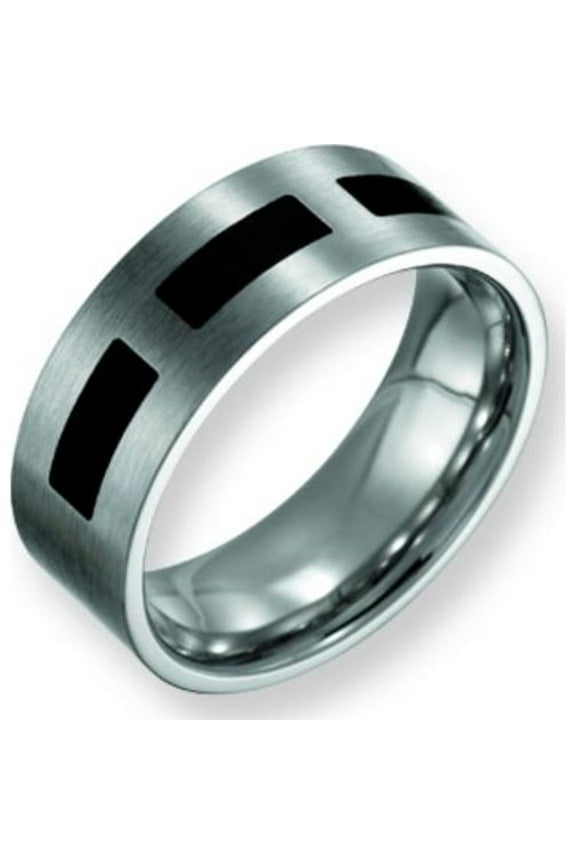Stainless Steel 8mm Satin Mens Wedding Ring Size 10.5