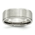 thumbnail image 1 of Stainless Steel 8mm Satin Wedding Ring Band Size 7, 1 of 5