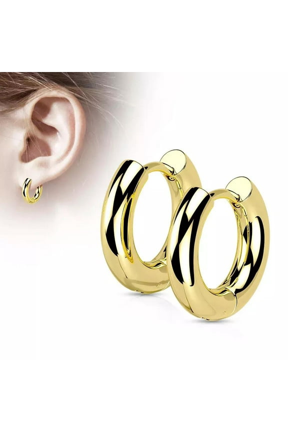 Stainless Steel 9 Gauge Huggie Hoop Earrings Unisex Women Men 14/16/18/20Mm E8