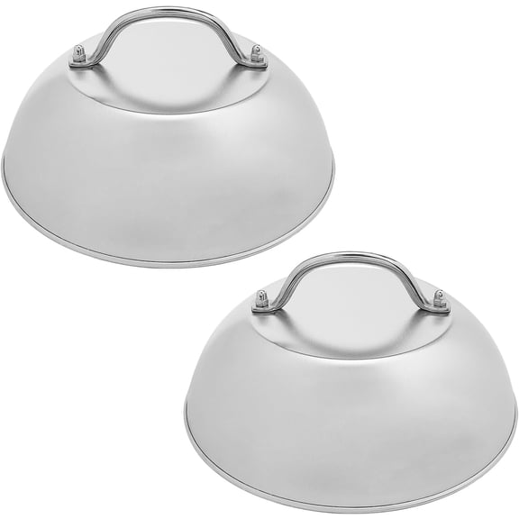 Stainless Steel 9" Griddle Melting Cheese Dome - 0.6mm Thick Basting and Steaming Cover for Flat Top Grills, Pack of 2, Rust-Resistant&Professional Grade