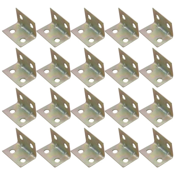 Stainless Steel 90 Corner Bracket Set 20-Piece Heavy-Duty Right-Angle Joint Fastener for Furniture, Cabinets & DIY Home Improvement Projects