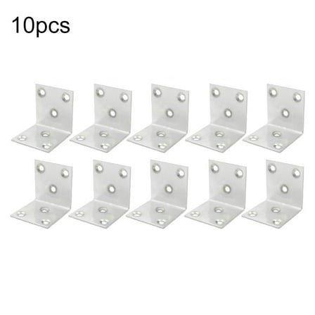 Stainless Steel 90° Right Angle Bracket,Heavy Duty L-Shaped Corner Support for Shelving & Furniture (10 Pack)