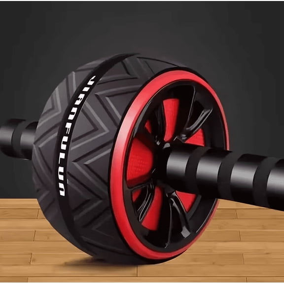 Stainless Steel Ab Roller Core & Chest Muscle Training Wheel - Non-Electric Home Gym Equipment for Core Strength, Balance & Workout, Durable Black Design with Red Accents, Fitness Accessory
