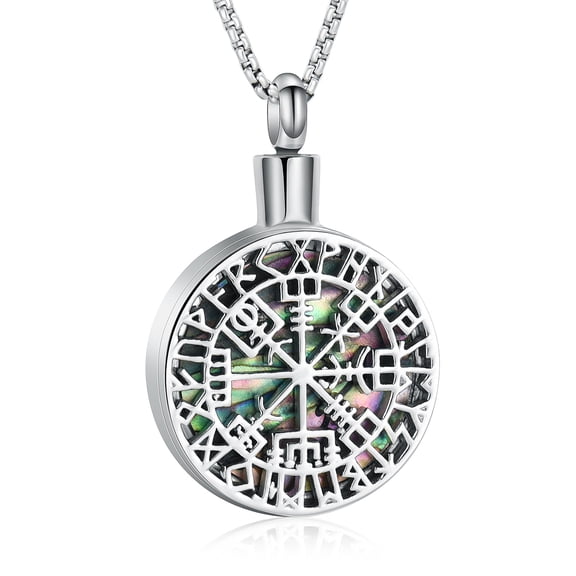 Stainless Steel Abalone Shell Rudder Urn Pendant Cremation Jewelry for Ashes Keepsake Memory Necklace