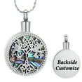 thumbnail image 1 of Stainless Steel Abalone Shell Tree of Life Urn Pendants with Chain Necklace for Cremation Ashes of Loved One Memorial Jewelry, 1 of 10