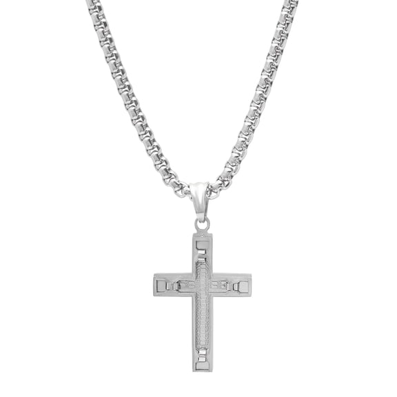 Stainless Steel Accented Cross Pendant