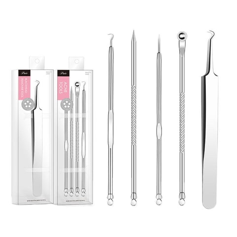 Stainless Steel Acne Removal Needles Pimple Blackhead Remover Tools Spoon Face Skin Care Tools Needles Facial Pore Cleaner