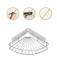 thumbnail image 1 of Stainless Steel Adhesive Corner Bathroom Shelf Organizer | Wall Mount Storage Rack for Shower or Kitchen | Rustproof | Space Saving | Includes 2 Adhesives | 22x22x6.5cm, 1 of 5