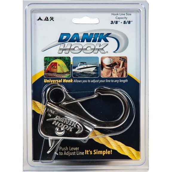 Stainless Steel Adjustable Anchor Hook  Knotless Marine Anchor System for Boats, RVs, and Outdoor Use  Quick Release, 8,000 lb Capacity (Anchor Line Not Included)