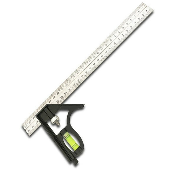 Stainless Steel Adjustable Angle Ruler,Horizontal Movable Combination Square for Woodworking,Drafting and Metalworking,300MM Precision Measuring Tool