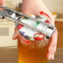 Stainless Steel Adjustable Bottle Opener & Jar Opener, Multi-Function Kitchen Tool For Bottles And Jars, Lever-Operated Design With Ergonomic Grip For Easy Opening Experience