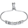 thumbnail image 1 of Stainless Steel Adjustable Chain Size Beaded Cubic Zircon Strand Bracelet, 1 of 3