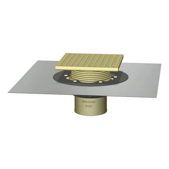 Stainless Steel Adjustable Commercial Tile & Concrete Floor Drain Fitting Size: 4" No Hub