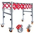 thumbnail image 1 of Stainless Steel Adjustable Conveyor Roller Table with 600 LBS Load Capacity, 8 Rollers, Roller Size 15.7x1.5", Conveyor Belt with 4 Lockable Casters & Built-In Hooks for Docks, Heavy Goods Transfer, 1 of 7