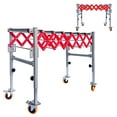 thumbnail image 1 of Stainless Steel Adjustable Conveyor Roller Table, 8 Rollers, Height Range 27.5~43", Built-In Hooks, 600 LBS Conveyor Belt with 4 Swivel Lockable Casters for Heavy Goods Transfer, Airports, 1 of 7