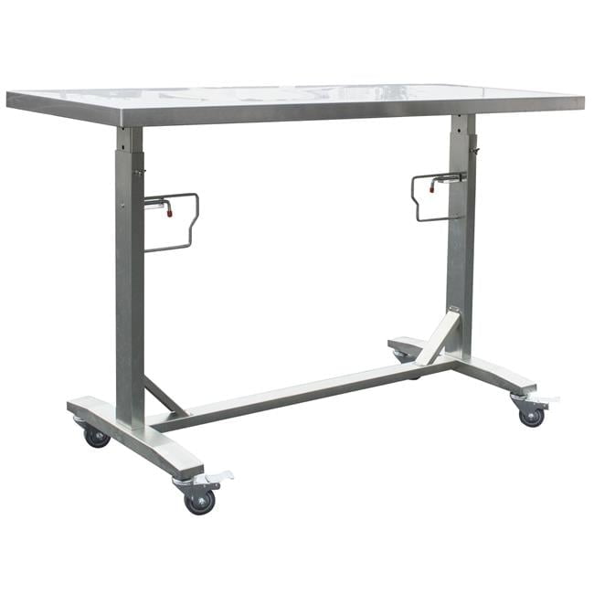 Stainless Steel Adjustable Height Work Table with Rolling Locking ...