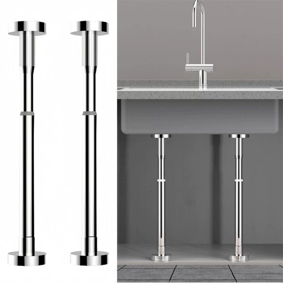 Stainless Steel Adjustable Kitchen Sink Bracket Bottom Installation Support Legs 50-80Cm White YIWEI
