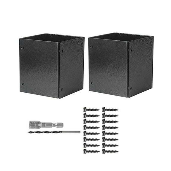 Stainless Steel Adjustable (Range 3.3-6Inch) Post Protector,Protects Wooden Mailboxes Fences From Lawnmower Rain Damage,2 * post protectors 1 * Screw tool,Black