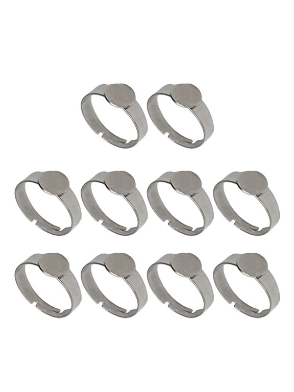 Stainless Steel Adjustable Rings Sockets Sturdy Stainless Steel Rings Frames Adjustable For Handmade Jewelry Crafts