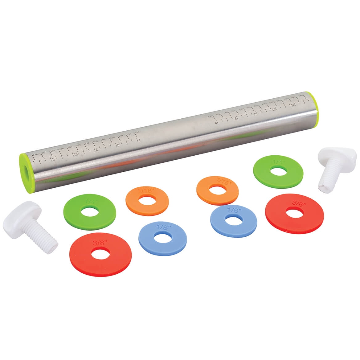 Joseph Joseph Adjustable Rolling Pin With Measuring Rings Gray