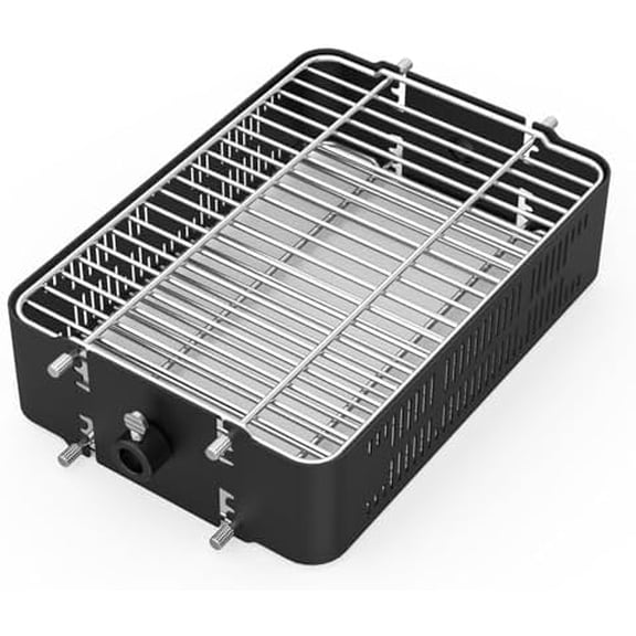 Stainless Steel Adjustable Rotisserie Basket Flat Rotating Cage Fits for Most Charcoal, Kamado and Gas Grills$$Garden & Patio