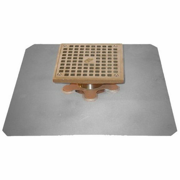 Stainless Steel Adjustable Tile & Concrete Deck Drain (No Grate) Fitting Size: 3" No Hub