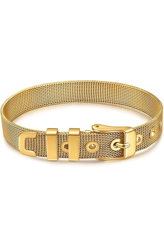 Stainless Steel Adjutable Wire Mesh Watch Band Style Bangle Bracelet