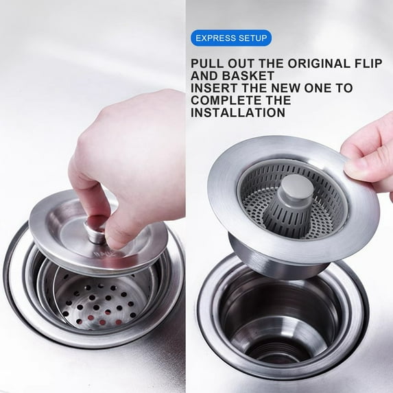 Stainless Steel Aid Strainer Kitchen Drain Stopper for Efficient Odor Filtering and Garbage Disposal for Standard Use