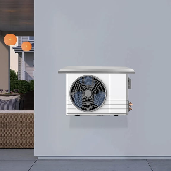 Stainless Steel Air Conditioner Cover 34.6x15x2 Inch Outdoor AC Unit Protector with 4 Steel Wire Ropes