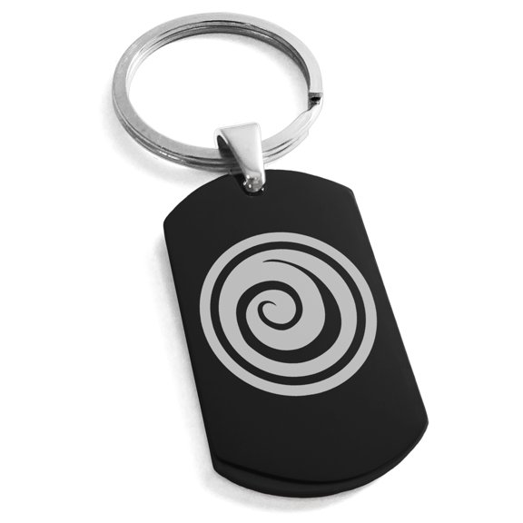 Tioneer Stainless Steel Air Element Rune Engraved Dog Tag Keychain Keyring