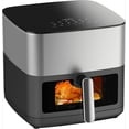 thumbnail image 1 of Stainless Steel Air Fryer 9 Quart - Airfryer XXL with Large Viewing Window, Dual Heating Elements, 12-in-1 Function to Roast, Bake, Broil, Defrost, Reheat, Dishwasher-Safe Parts, 1700W, Siver, 1 of 7