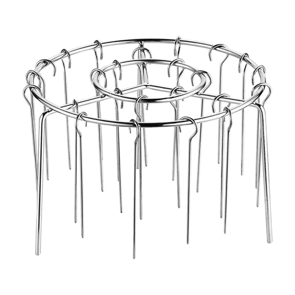 Stainless Steel Air Fryer Skewer Rack & Grill with 12 Vertical Hanging Skewers – No-Flip Rotisserie Kebab Kit for Easy Cooking