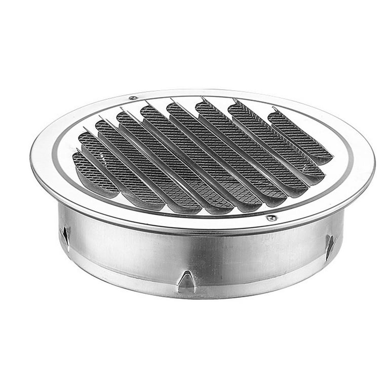 Stainless Steel Air Vents, Louvered Grille Cover Vent Hood Flat Ducting  Ventilation Air Vent Wall Air Outlet with Fly Screen Mesh for House 