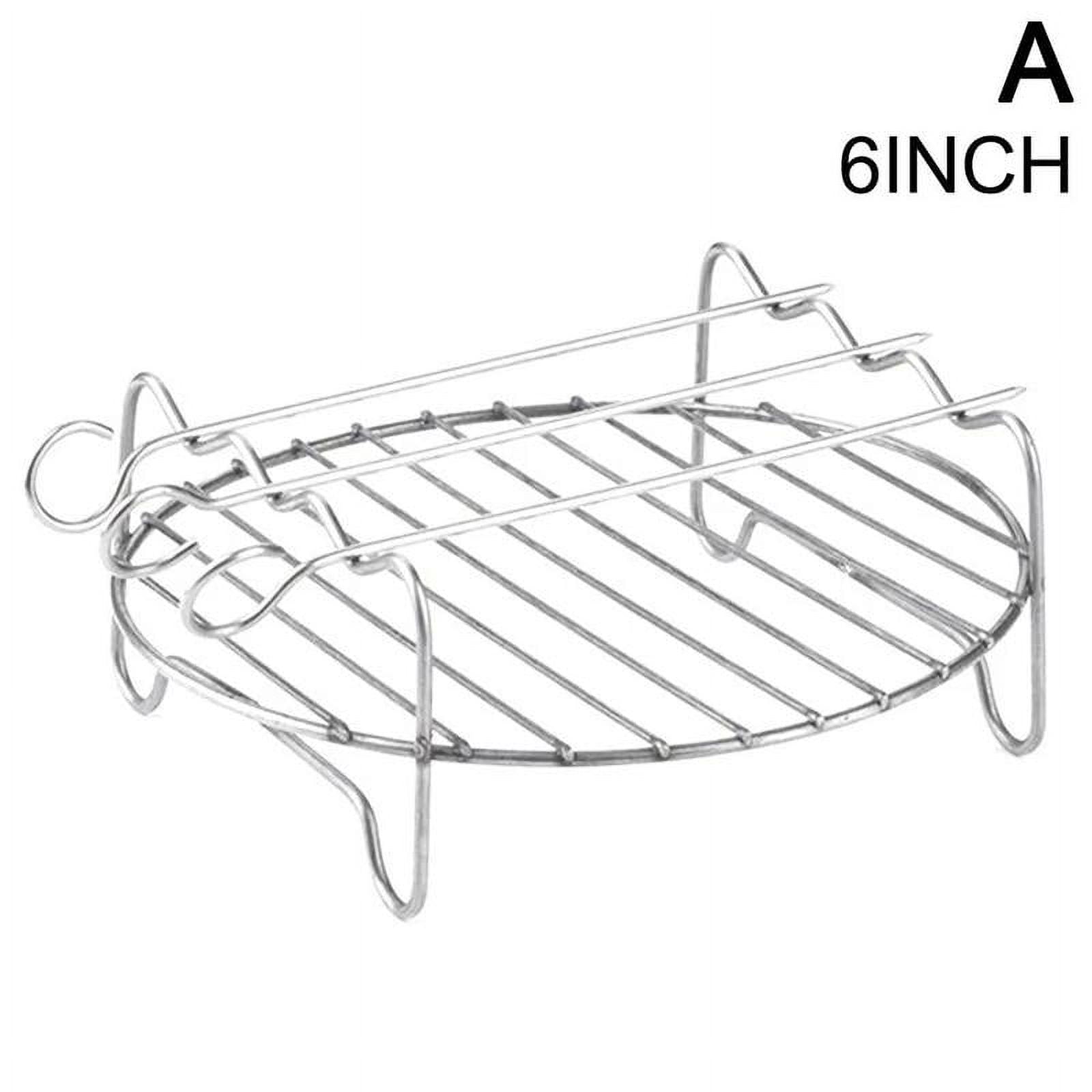 Stainless Steel Airfryer Double Layer Rack Versatile Round Roasting