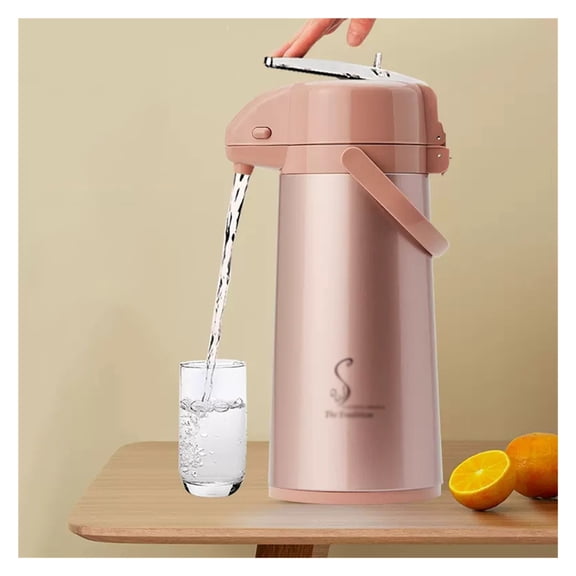 Stainless Steel Airpot Insulated Vacuum Thermal Flask Jug,Pump Action Airpot Thermal Coffee Flask,Insulated Tea Dispenser Thermal Teapot & Thermos Pump Pot