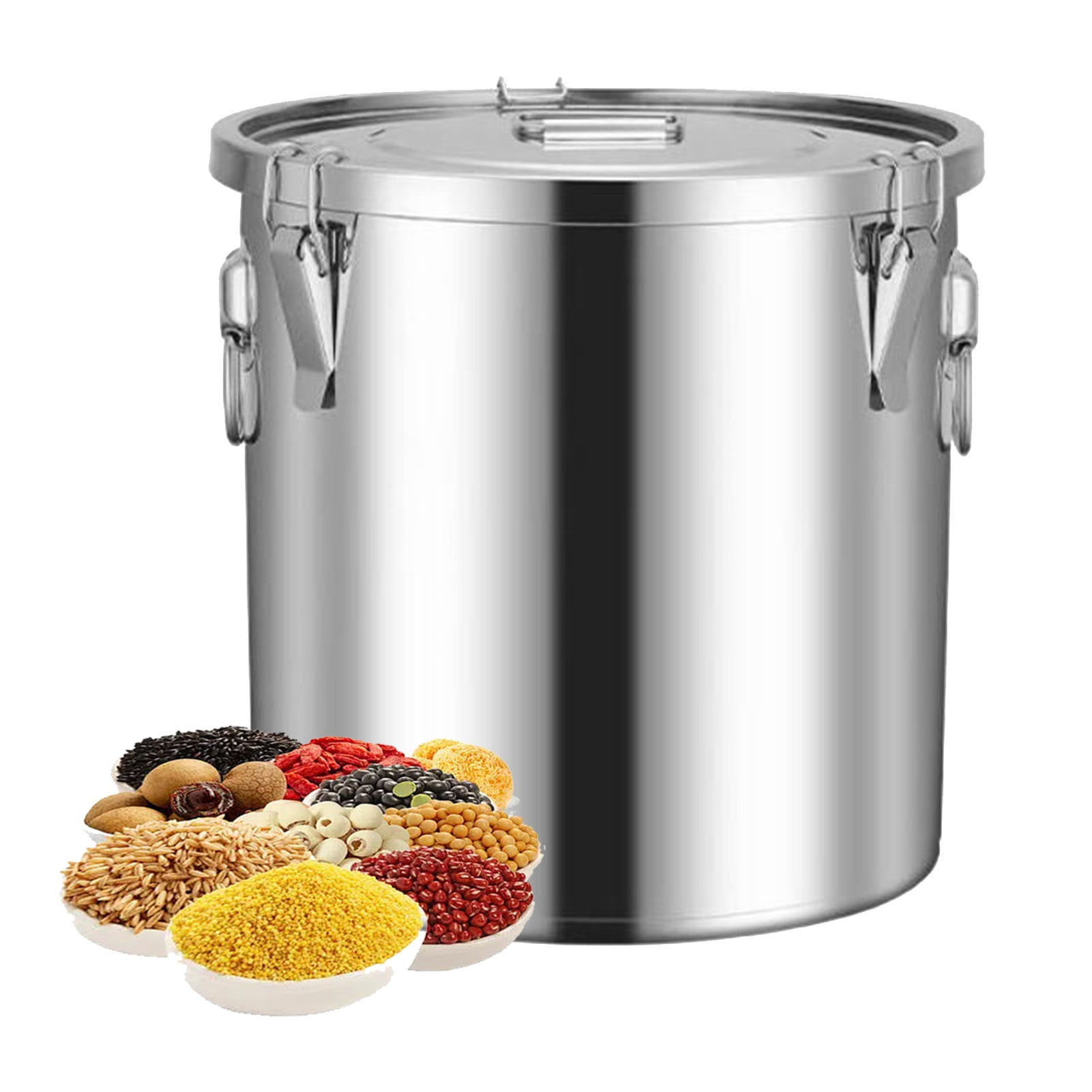 Stainless Steel Airtight Bucket, with Airtight Lid, Restaurant Large-capacity Flour Bucket,Grain Storage Container for Rice, Flour and Cereals