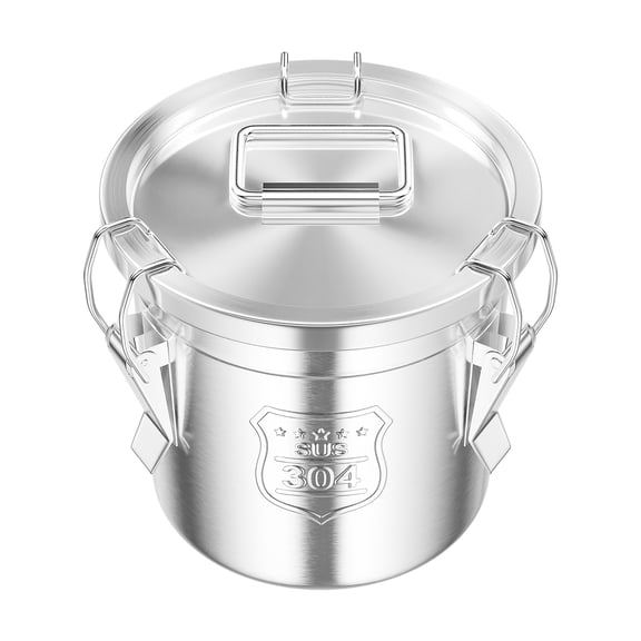Stainless Steel Airtight Canister, Food Storage Container Jar Canister Oil Milk Storage Canister Flour Cereal Container with With Airtight Lid and Handles Rice Oil Storage Bucket (6L)