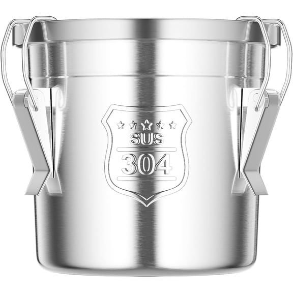 Stainless Steel Airtight Canister Kitchen Cereal Container with Handles Food Storage Canisters with Lid & Sealing Buckles Rice Bucket Flour Container for Various Dry/Wet Items (6L)