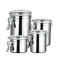thumbnail image 1 of Stainless Steel Airtight Food Storage Container with Locking Lid - 1-3L Capacity for Coffee Beans, Tea, Milk Powder - Mirror Polished, Sealed Freshness Jar, 1 of 2