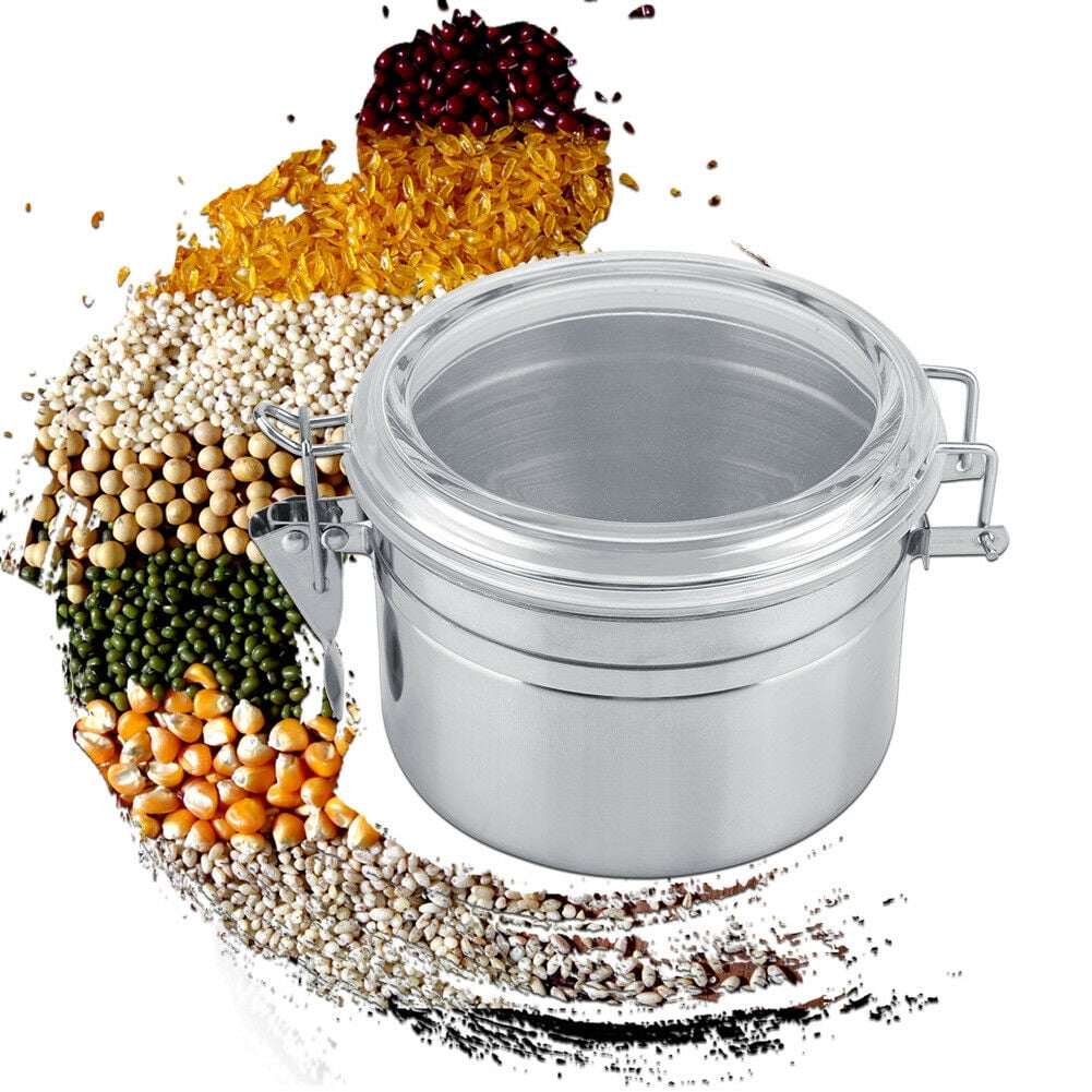 Stainless Steel Airtight Sealed Can Coffee Bean Sugar Tea Jar Storage