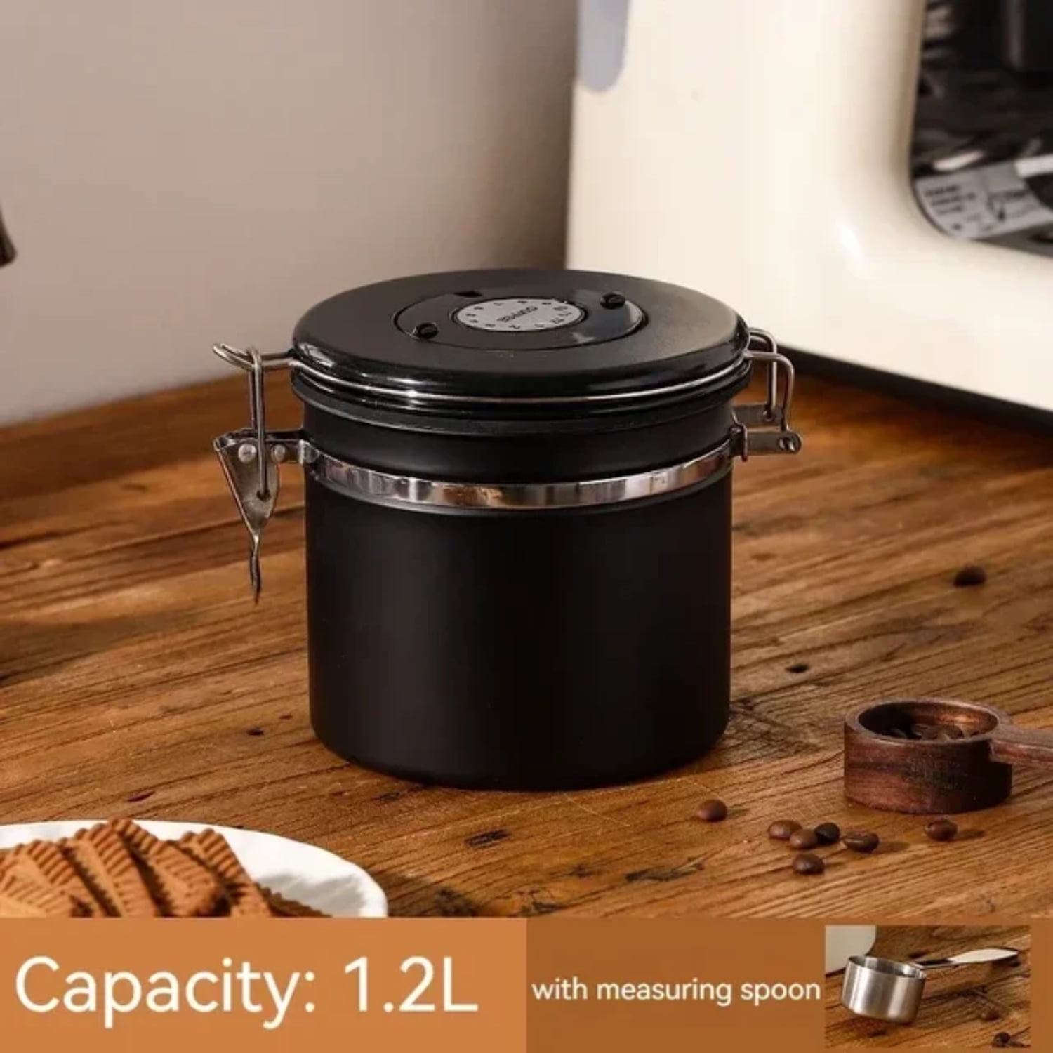 Stainless Steel Airtight Vacuum Sealed Coffee Canister Container for