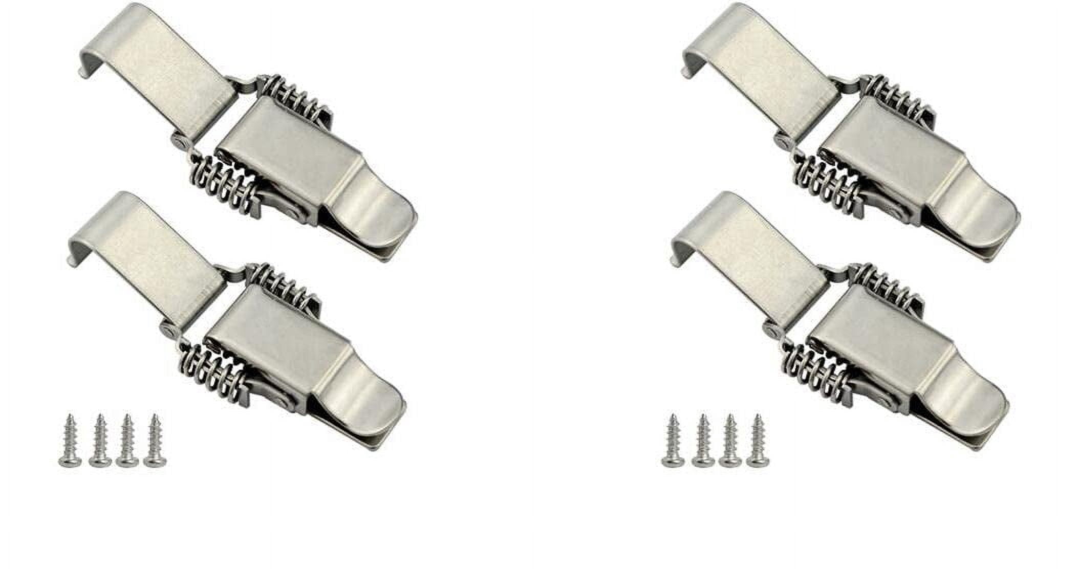 MEETOOT 2-Pack Stainless Steel Spring Loaded Toggle Latches – Duckbill Hasps With Screws For Toolboxes, Cabinets & Cases (Black)