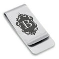 thumbnail image 1 of Stainless Steel Alphabet Letter B initial Classic Slim Money Clip Credit Card Holder, 1 of 2