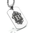 thumbnail image 1 of Stainless Steel Alphabet Letter B initial Dog Tag Pendant Necklace, 1 of 3