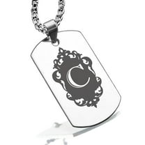 Stainless Steel Alphabet Letter C initial Dog Tag Pendant Necklace