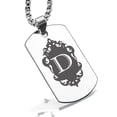 thumbnail image 1 of Stainless Steel Alphabet Letter D initial Dog Tag Pendant Necklace, 1 of 3