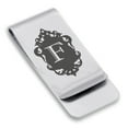 thumbnail image 1 of Stainless Steel Alphabet Letter F initial Classic Slim Money Clip Credit Card Holder, 1 of 2
