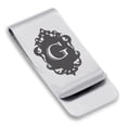 thumbnail image 1 of Stainless Steel Alphabet Letter G initial Classic Slim Money Clip Credit Card Holder, 1 of 2